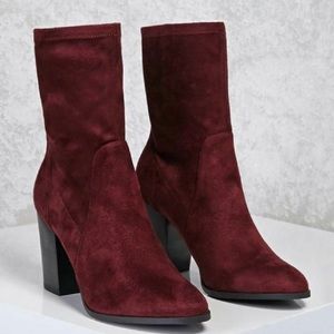 Forever 21 Burgundy Booties